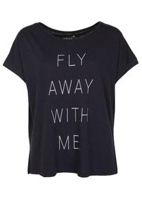 Juvia, Damen T-Shirt 'FLY AWAY', Nachtblau / Wei&szlig;