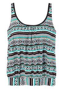 Lascana, Damen Tankini-Top, T&uuml;rkis / Schwarz / Wei&szlig;