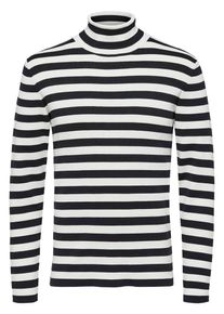 Selected Homme, Herren Strickpullover, Schwarz / Wei&szlig;