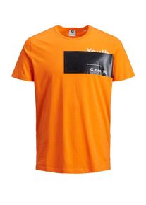 Jack & Jones JACK & JONES, Herren T-Shirt, Hellorange / Schwarz / Wei&szlig;