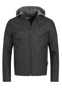 INDICODE JEANS, Herren Kunstlederjacke, Dunkelgrau