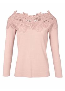 Heine, Damen Spitzenpullover, Rosé