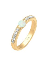 Elli Premium, Damen Verlobungsring, Gold / Transparent