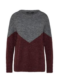 V&eacute;ro Moda VERO MODA, Damen Pullover, Dunkelgrau / Weinrot