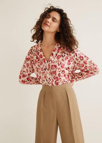 Mango, Damen Hemd 'Elea', Nude / Pitaya / Rot