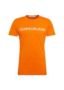 Calvin Klein Jeans, Herren T-Shirt 'INSTITUTIONAL SLIM LOGO TEE', Orange / Weiß
