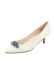 Heine, Damen Pumps, Silber / Perlwei&szlig;