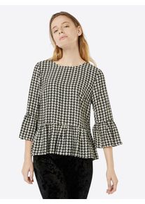 More & More MORE & MORE, Damen Bluse mit 3/4-Ärmel, Schwarz / Weiß