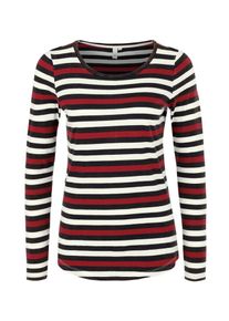 Q/S Designed By, Damen Ringelshirt, Rot / Schwarz / Wei&szlig;