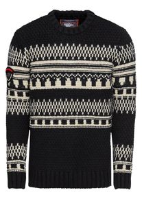 Superdry, Herren Pullover 'JACKSON CREW', Creme / Schwarz