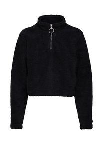 Urban Classics, Damen Sweatshirt 'Ladies Short Sherpa Troyer', Schwarz