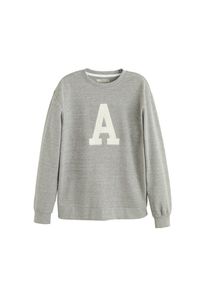 Mango Man, Herren Sweatshirt 'Inter', Graumeliert / Weiß