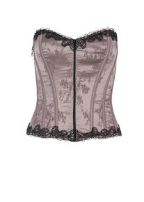Lascana, Damen Corsage, Dunkelbeige / Schwarz