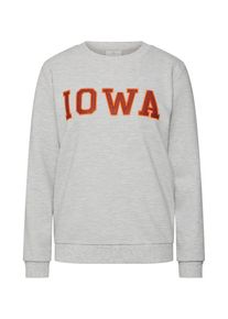 Kaffe, Damen Pullover 'Iowa', Hellgrau / Orangerot