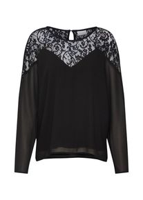 Vila, Damen Shirt 'VIBEKIDA LACE L/S TOP', Schwarz