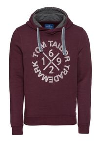 Tom Tailor, Herren Sweatshirt 'print hoodie', Blue Denim / Purpur / Weiß