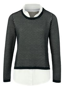 Heine, Damen Pullover, Schwarz / Weiß