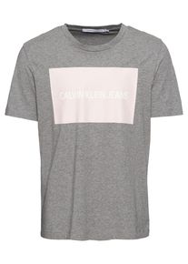 Calvin Klein Jeans, Herren T-Shirt 'INSTITUTIONAL BOX LOGO TEE', Rot / Schwarz