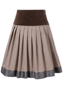 Hammerschmid, Damen Trachtenrock, Hellbeige / Braun / Wei&szlig;