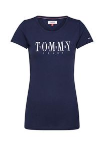 Tommy Jeans, Damen Shirt 'TJW CASUAL TOMMY TEE', Navy / Weiß