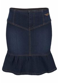 Arizona, Damen Jeansrock 'mit Volant-Saum', Dunkelblau