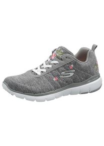 Skechers, Damen Sneaker 'Flex Appeal 3.0', Graumeliert / Gr&uuml;n / Pink / Wei&szlig;