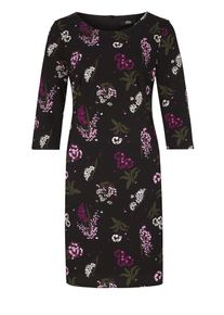 s.Oliver BLACK LABEL, Damen Stretchkleid, Dunkelpink / Schwarz