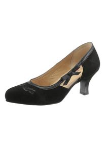 Spieth & Wensky SPIETH & WENSKY, Damen Trachtenpumps mit zartem Stickelet, Schwarz