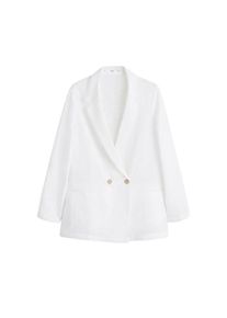 Mango, Damen Blazer 'Braid-n', Weißmeliert