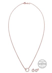 Elli, Damen Schmuckset 'Kreis, Kristall', Rosegold
