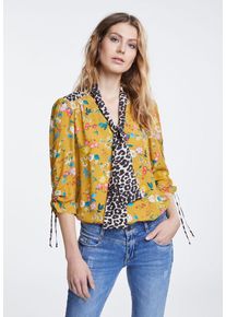 Oui, Damen Bluse, Gelb / Mischfarben