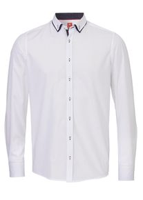 pure, Herren Langarm-Hemd City Red Slim Fit, Weiß