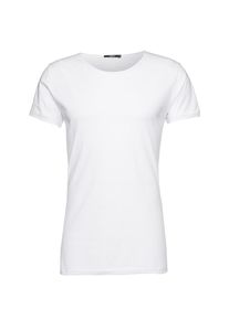 tigha, Herren T-Shirt mit offenkantigem Ausschnitt 'Wren', Weiß