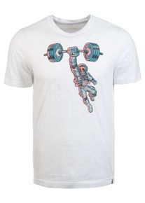 Reebok, Herren Trainingsshirt 'Gravity Sucks', Pastellblau / Lachs / Wei&szlig;