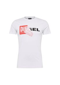 Diesel, Herren T-Shirt 'T-DIEGO-QA', Rot / Schwarz / Weiß