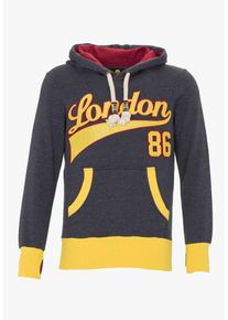 PLUS EIGHTEEN, Herren Kapuzenpullover, Blau / Gelb