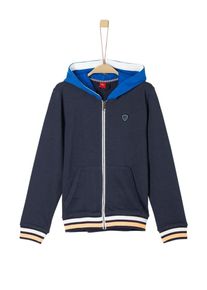 s.Oliver Junior, Sweatjacke, Blau / Dunkelblau / Hellorange / Wei&szlig;