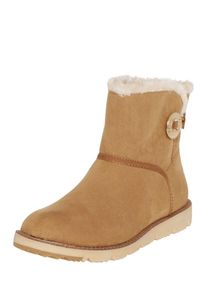 s.Oliver RED LABEL, Damen Snowboot mit Logoknopf, Sand