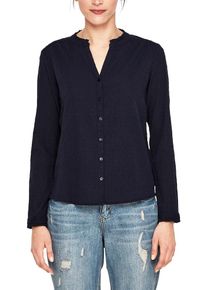s.Oliver RED LABEL, Damen Strukturbluse mit Rüschenkragen, Ultramarinblau