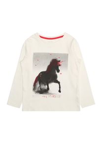name it, M&auml;dchen Shirt 'NMFRAHORSE LS TOP', Grau / Offwhite