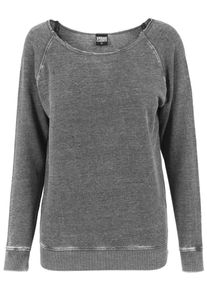 Urban Classics, Damen Ladies Burnout Open Edge Crew, Dunkelgrau