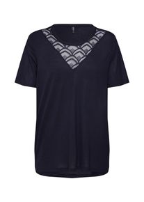 Only, Damen Shirt 'onlNICOLE S/S LACE TOP JRS', Nachtblau