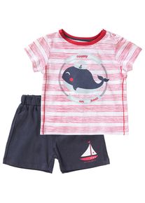 LEMON BERET, Set T-Shirt+ Shorts, Anthrazit / Rot / Naturwei&szlig;