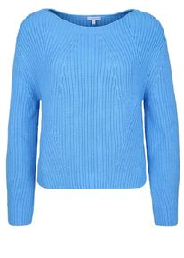 Better Rich, Damen Strickpullover 'Crew boxy rib', Himmelblau