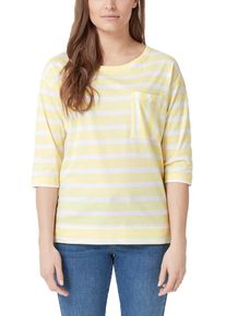 TRIANGLE, Damen Jerseyshirt, Hellgelb / Wei&szlig;