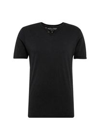 Jack & Jones JACK & JONES, Herren T-Shirt 'JPRBENJAMIN TEE SS SPLIT NECK', Schwarz