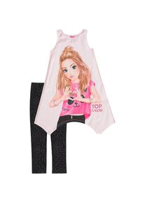 Top Model, M&auml;dchen Set Longshirt + Leggings, Altrosa / Schwarz