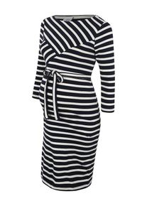 MAMALICIOUS, Damen Kleid 'SELINA', Dunkelblau / Weiß