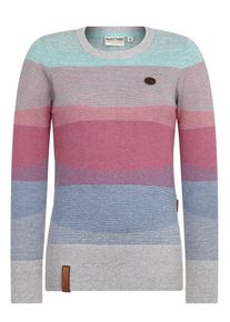 Naketano, Damen Pullover 'Global', Blau / Türkis / Dunkelpink