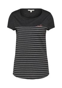 Tom Tailor Denim, Damen T-Shirt, Anthrazit / Weiß